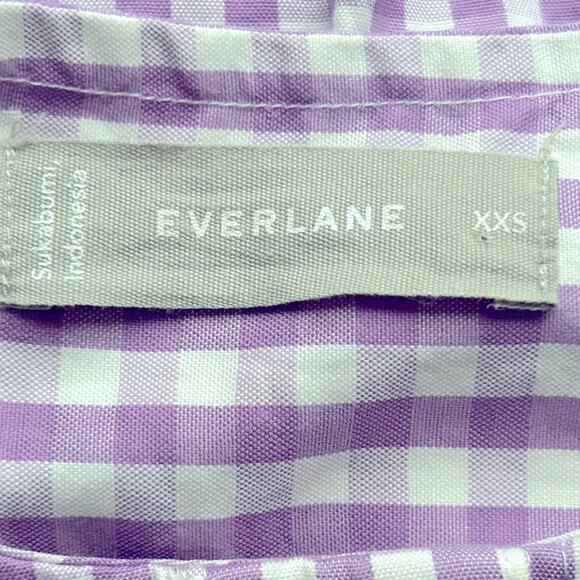 EVERLANE The Tiered Sleeveless Button Down Midi Dress Orchid Gingham-Size XXS - Picture 7 of 10